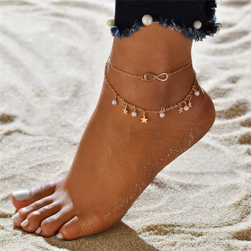 Chaines de cheville avec divers motifs