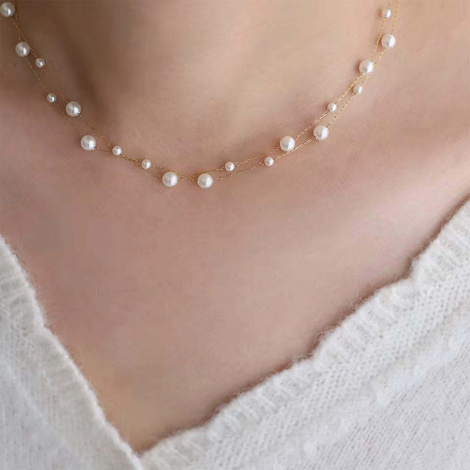 Chaine à perles ras de cou
