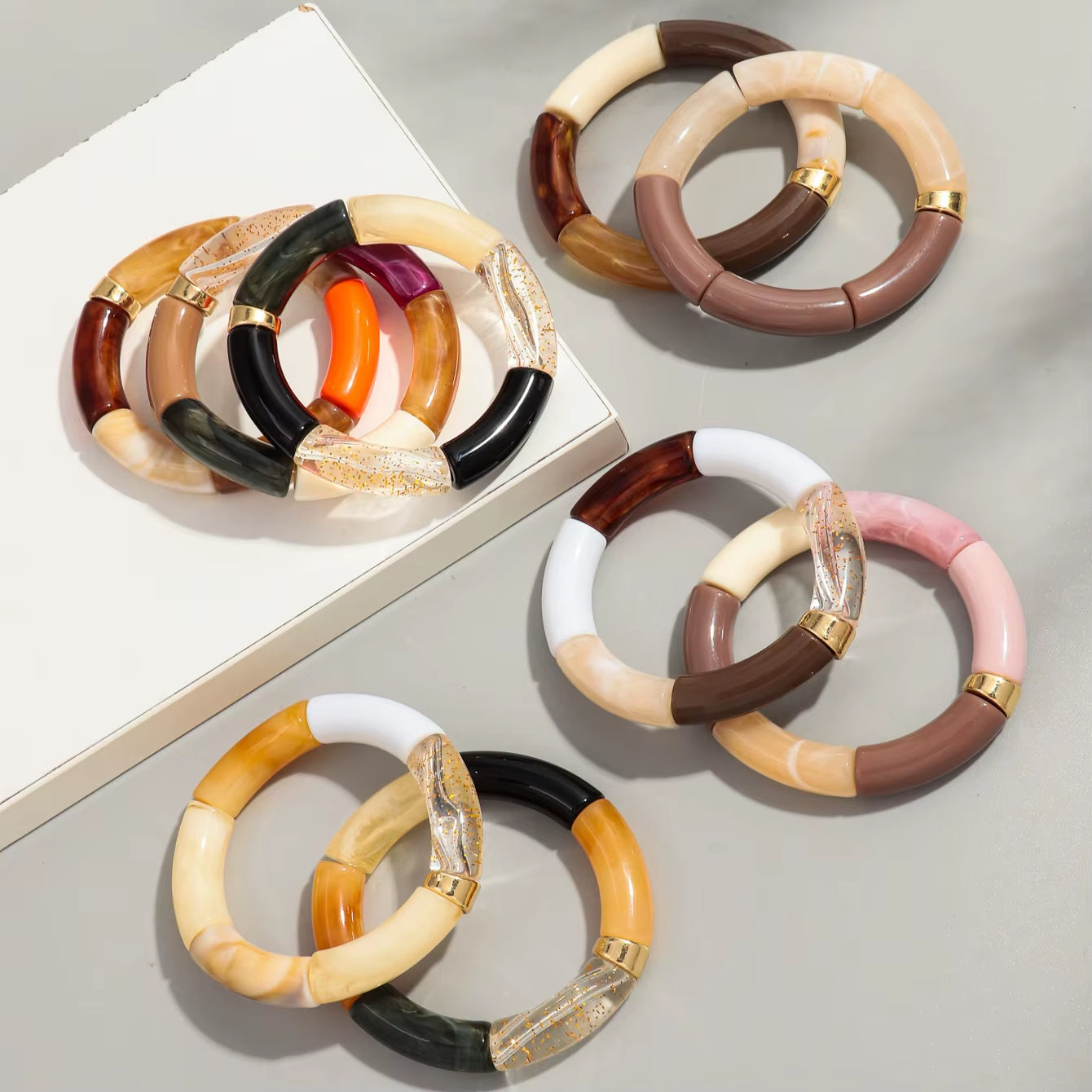 Bracelets empilables en Bambou épais