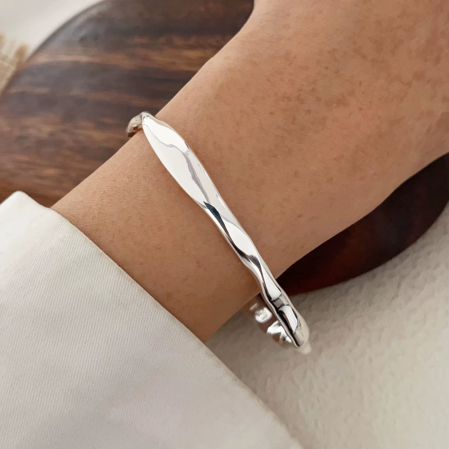 Bracelets Vintage simple en argent 925 massif