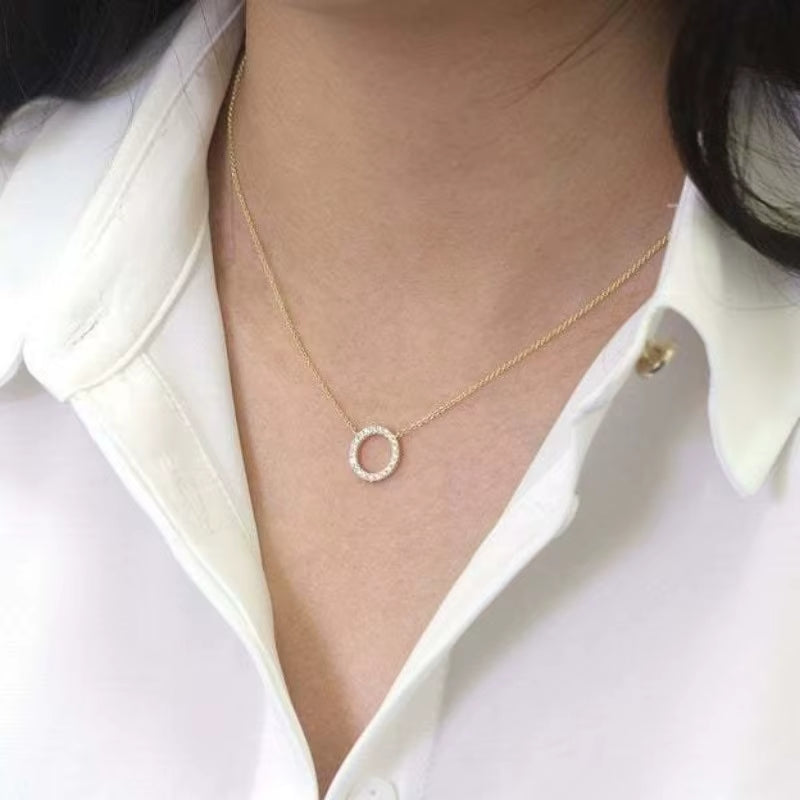 Collier pendentif cercle en cristal