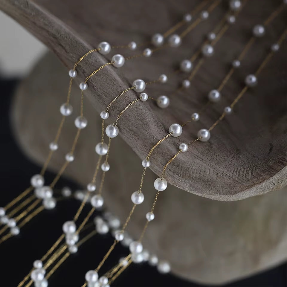 Chaine à perles ras de cou