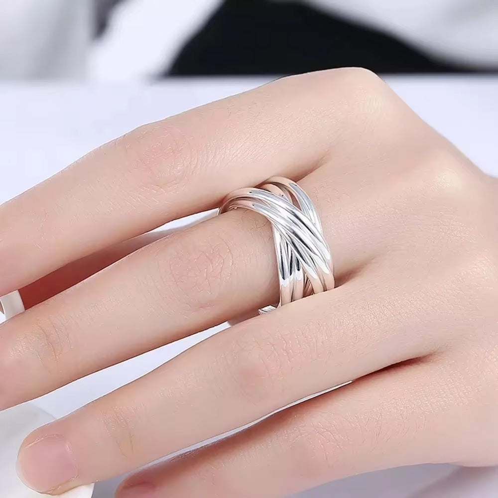 Anneux croisés Argent 925 sterling