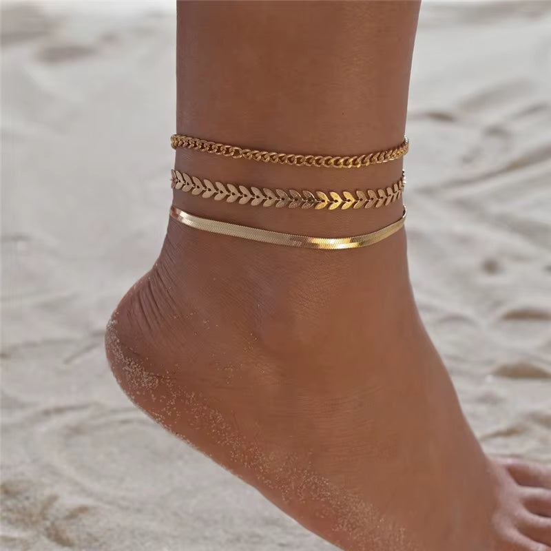 Chaines de cheville avec divers motifs