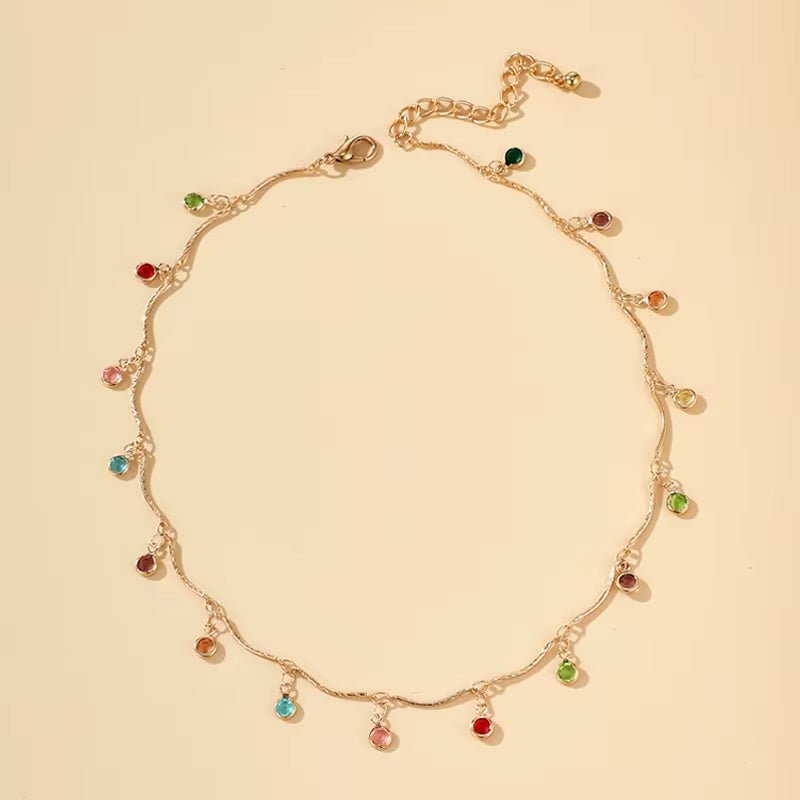 Collier à pampilles couleurs bonbon