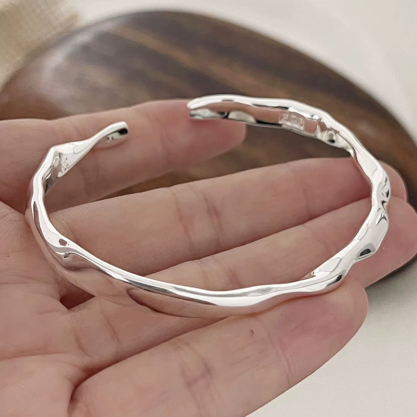 Bracelets Vintage simple en argent 925 massif