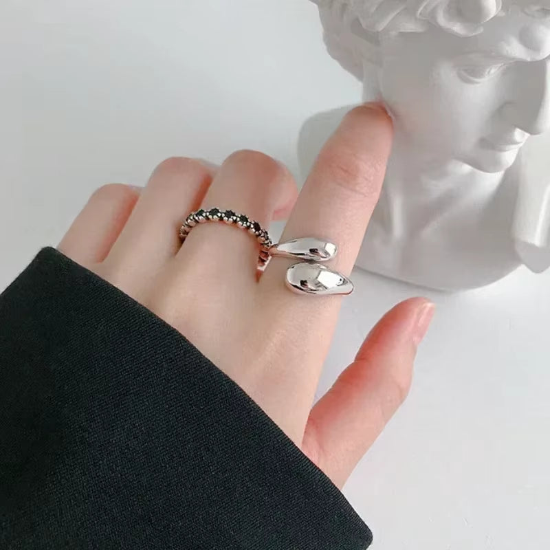 Bagues argent 925 sterling Gouttes d'eau lisses