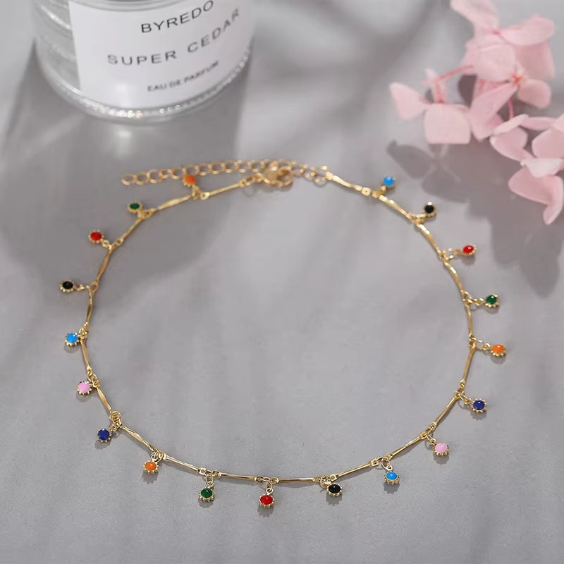Collier à pampilles couleurs bonbon