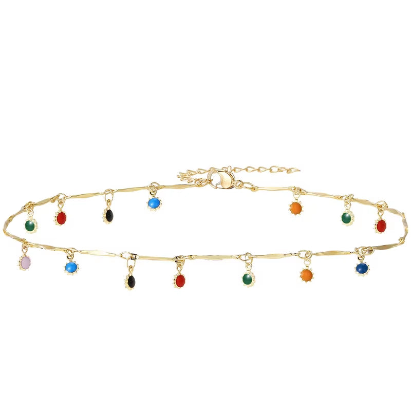 Collier à pampilles couleurs bonbon