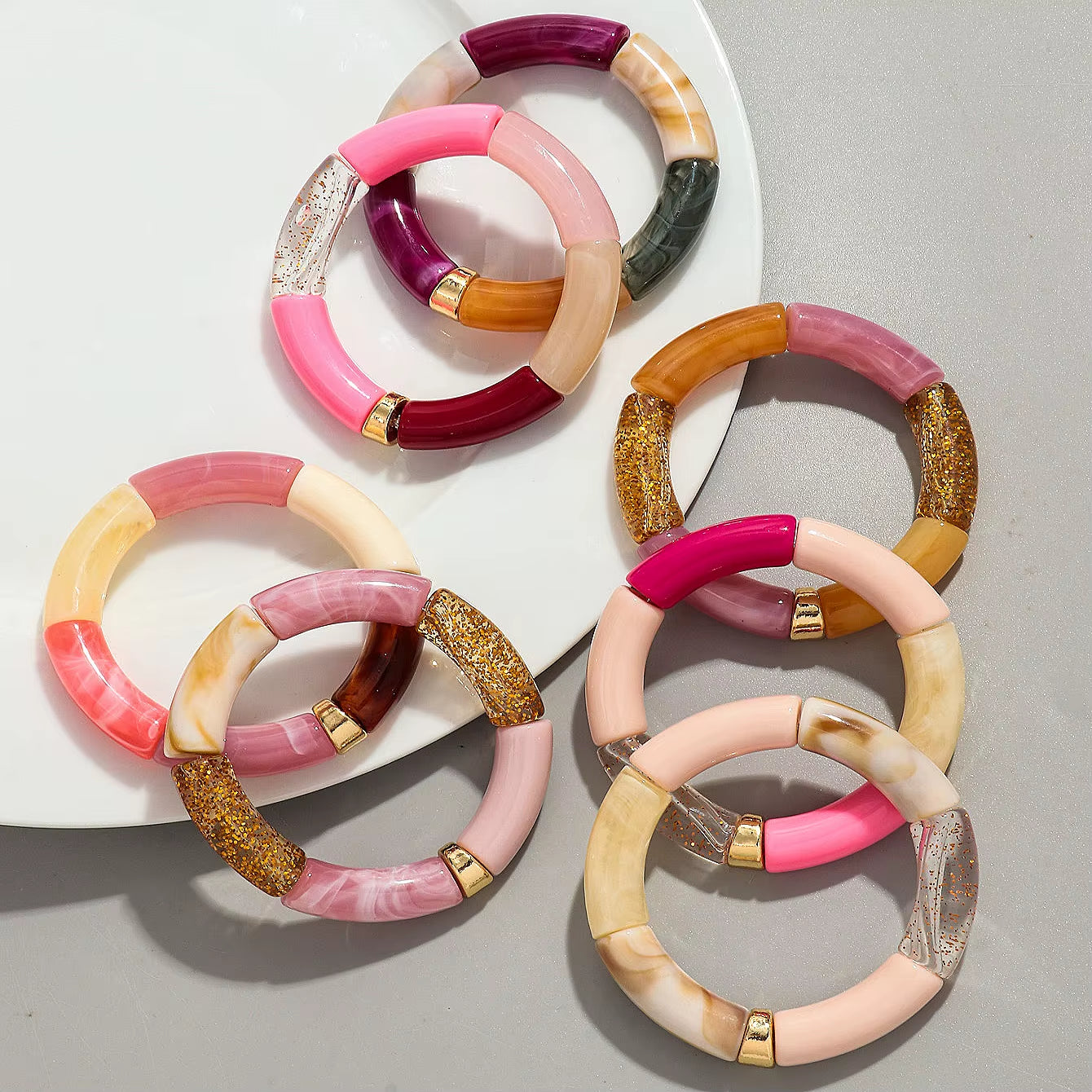 Bracelets empilables en Bambou épais