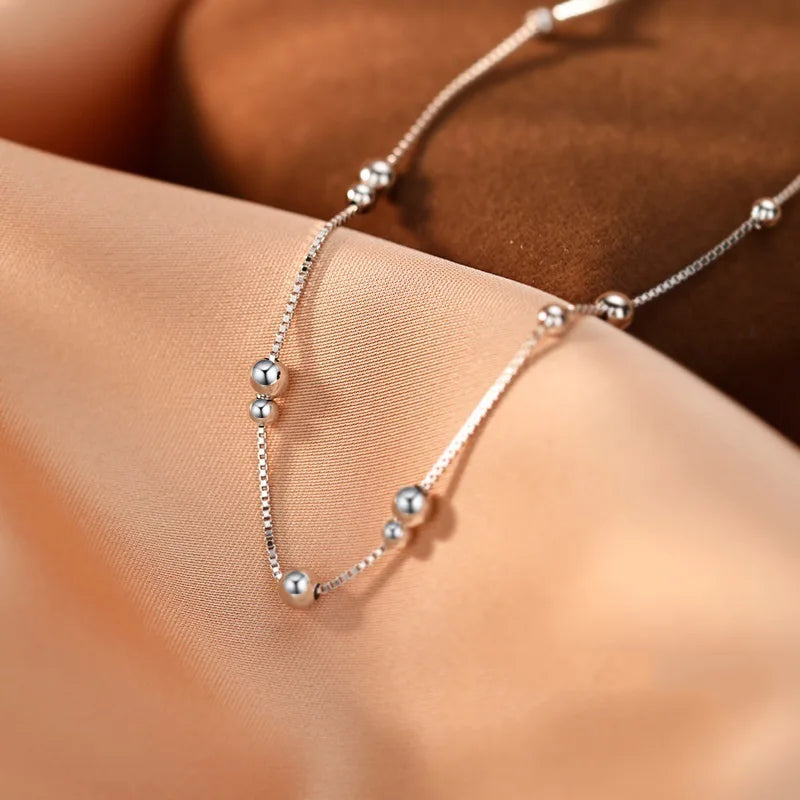 Chaine de chevilles à perles en Argent 925