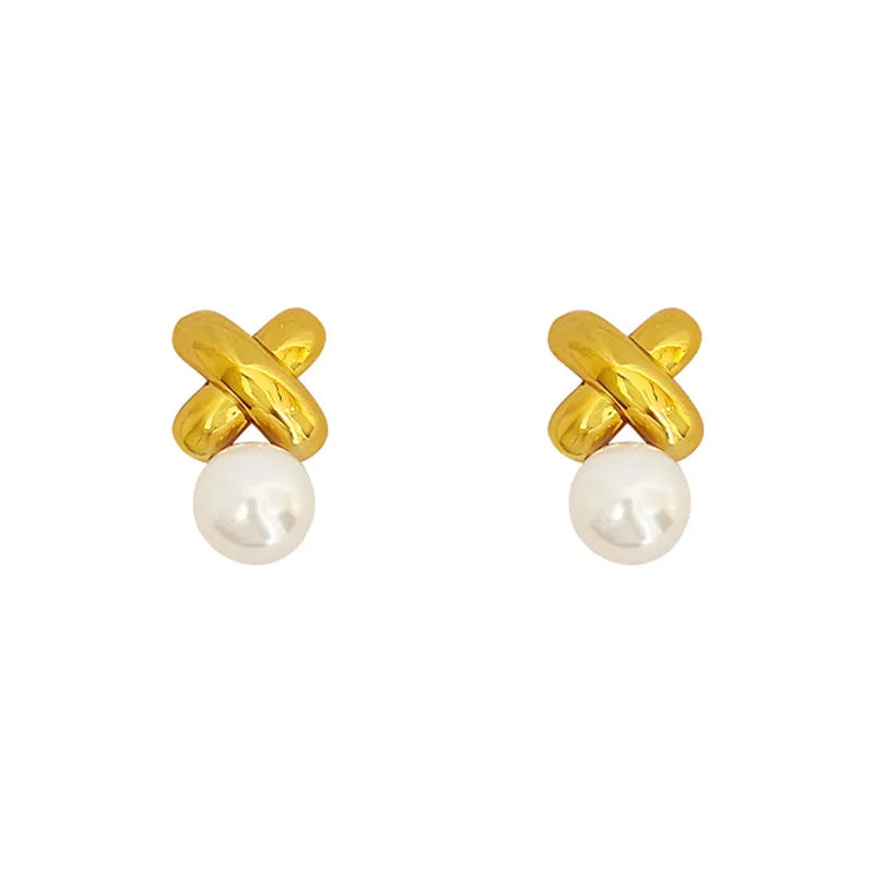 Boucles d'oreilles Perles à pointes croisées