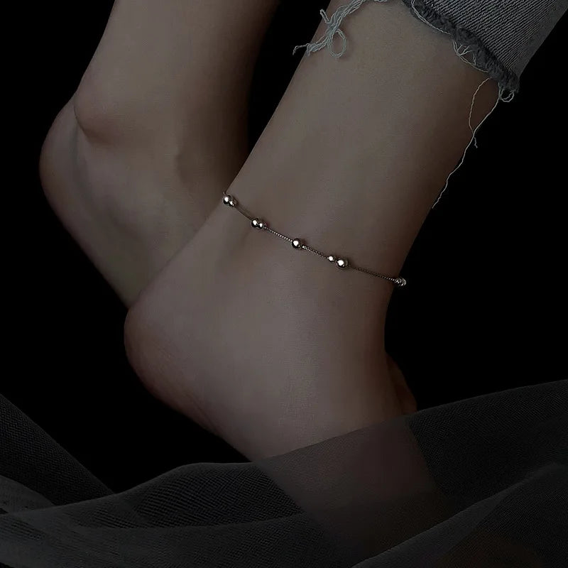 Chaine de chevilles à perles en Argent 925
