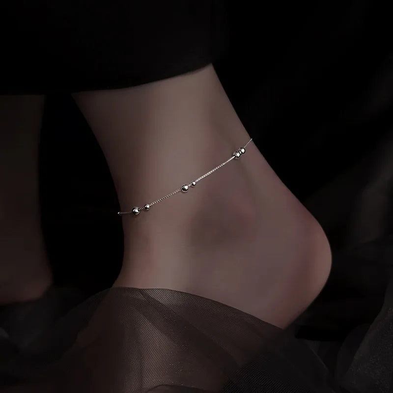 Chaine de chevilles à perles en Argent 925