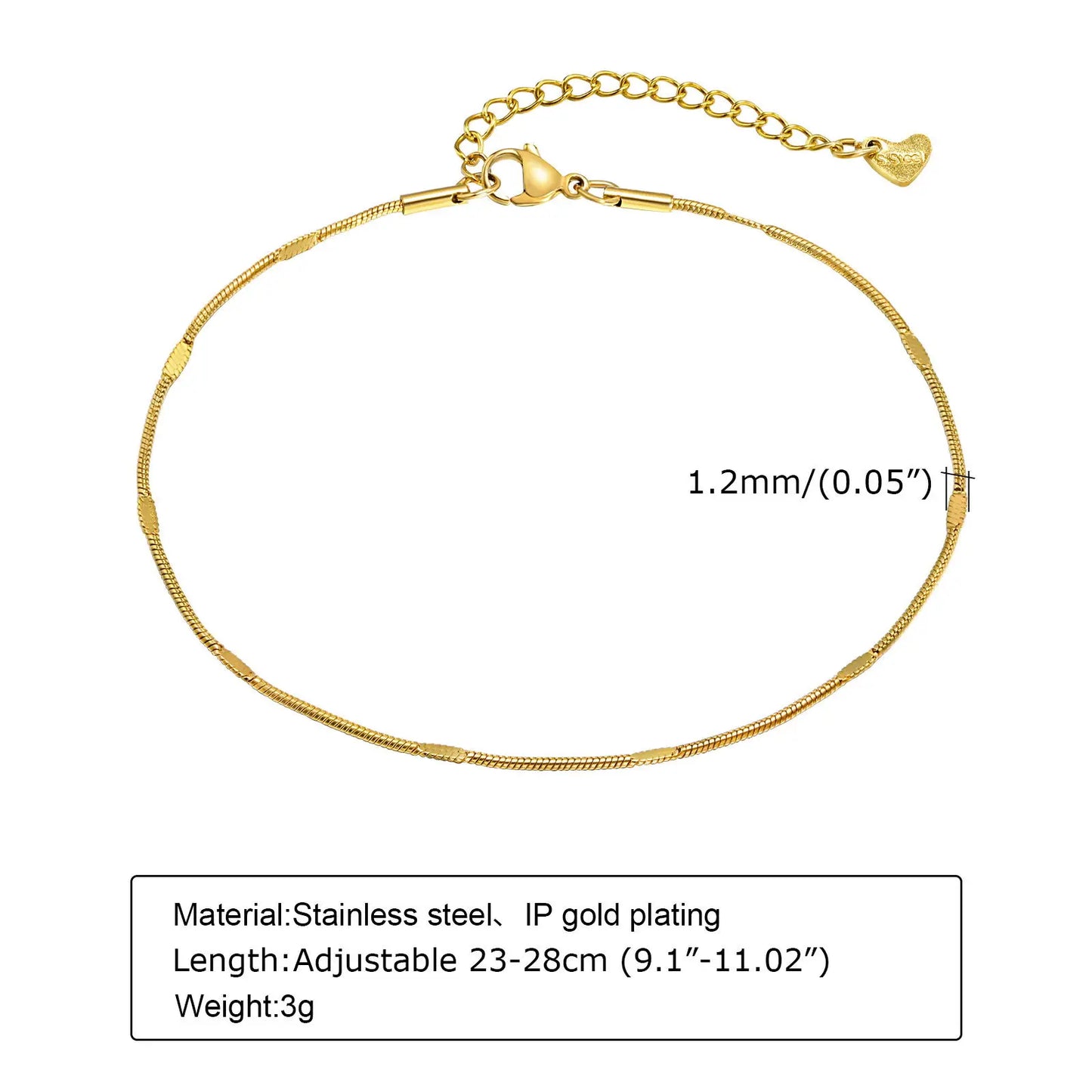 Chaine de cheville à perles dorés