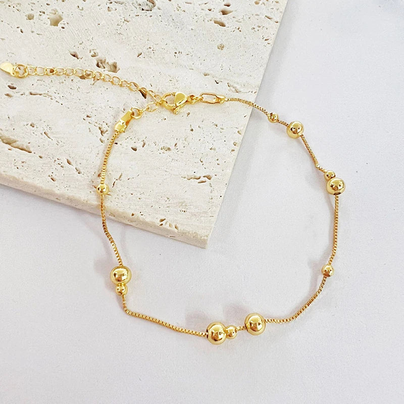 Chaine de chevilles à perles en Argent 925