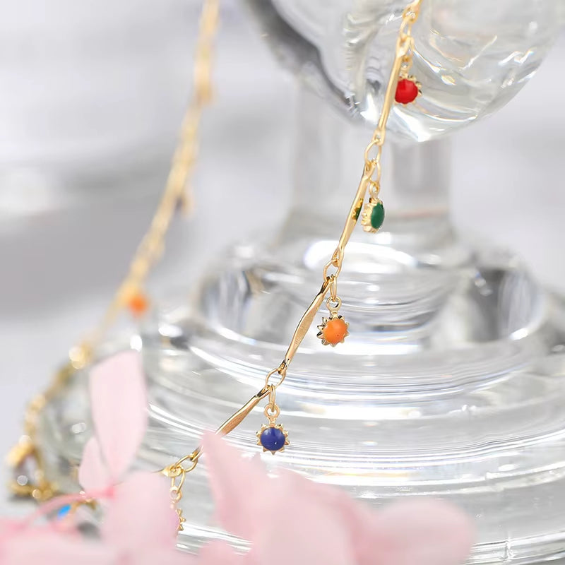 Collier à pampilles couleurs bonbon