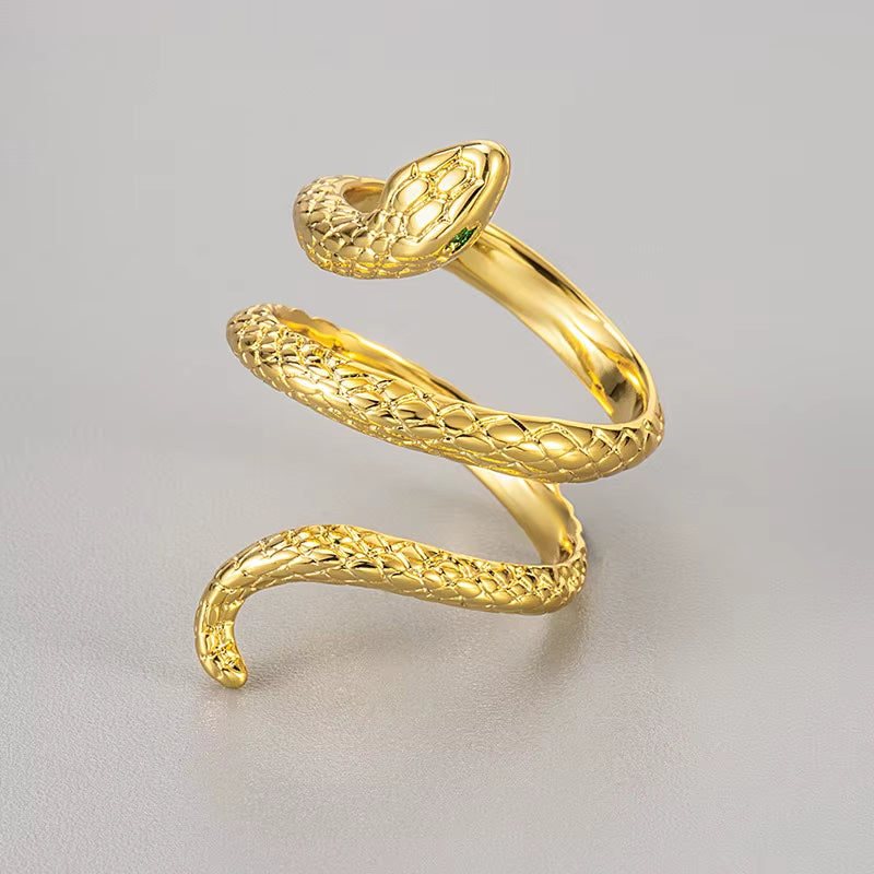 Bague serpent argent sterling 925 et doré