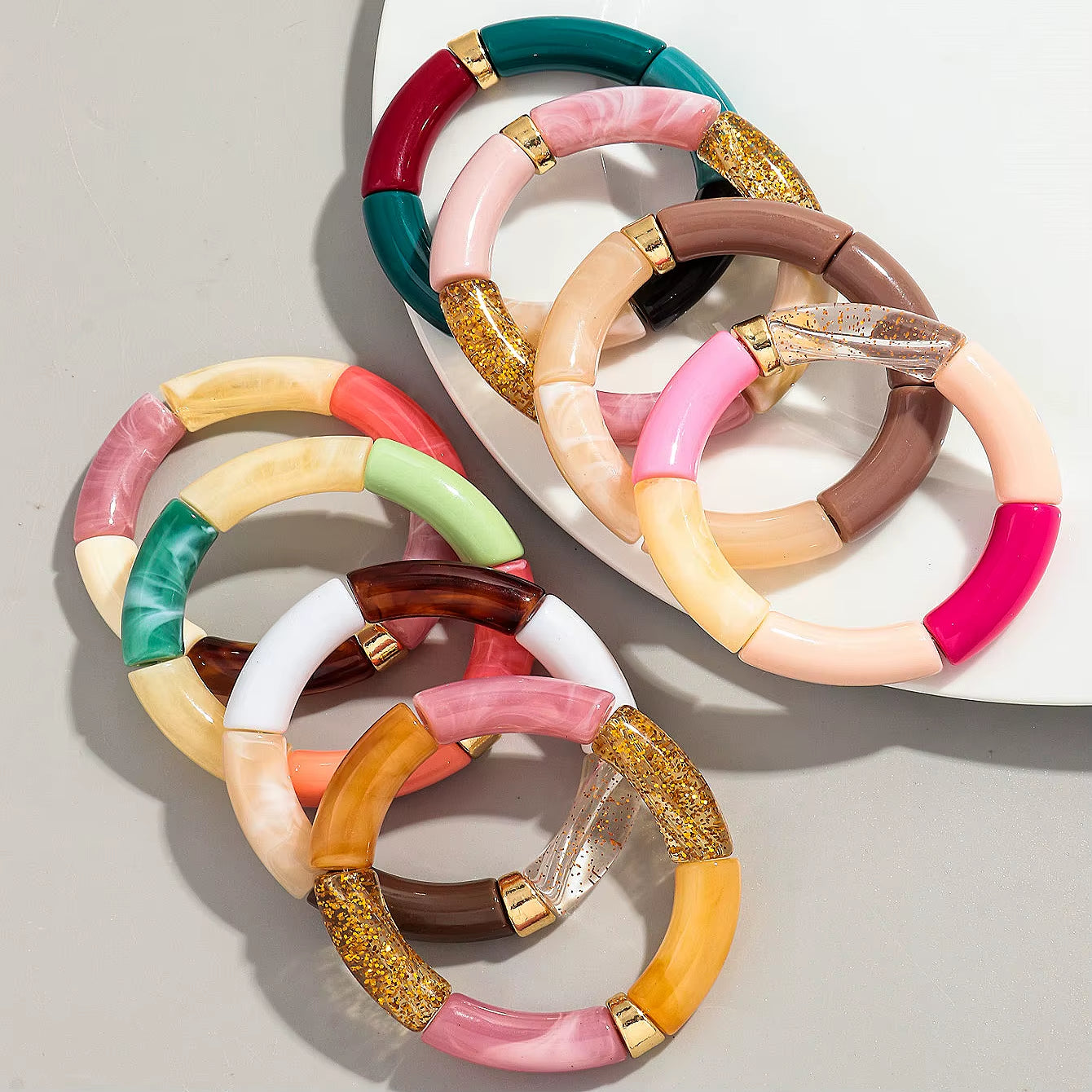 Bracelets empilables en Bambou épais