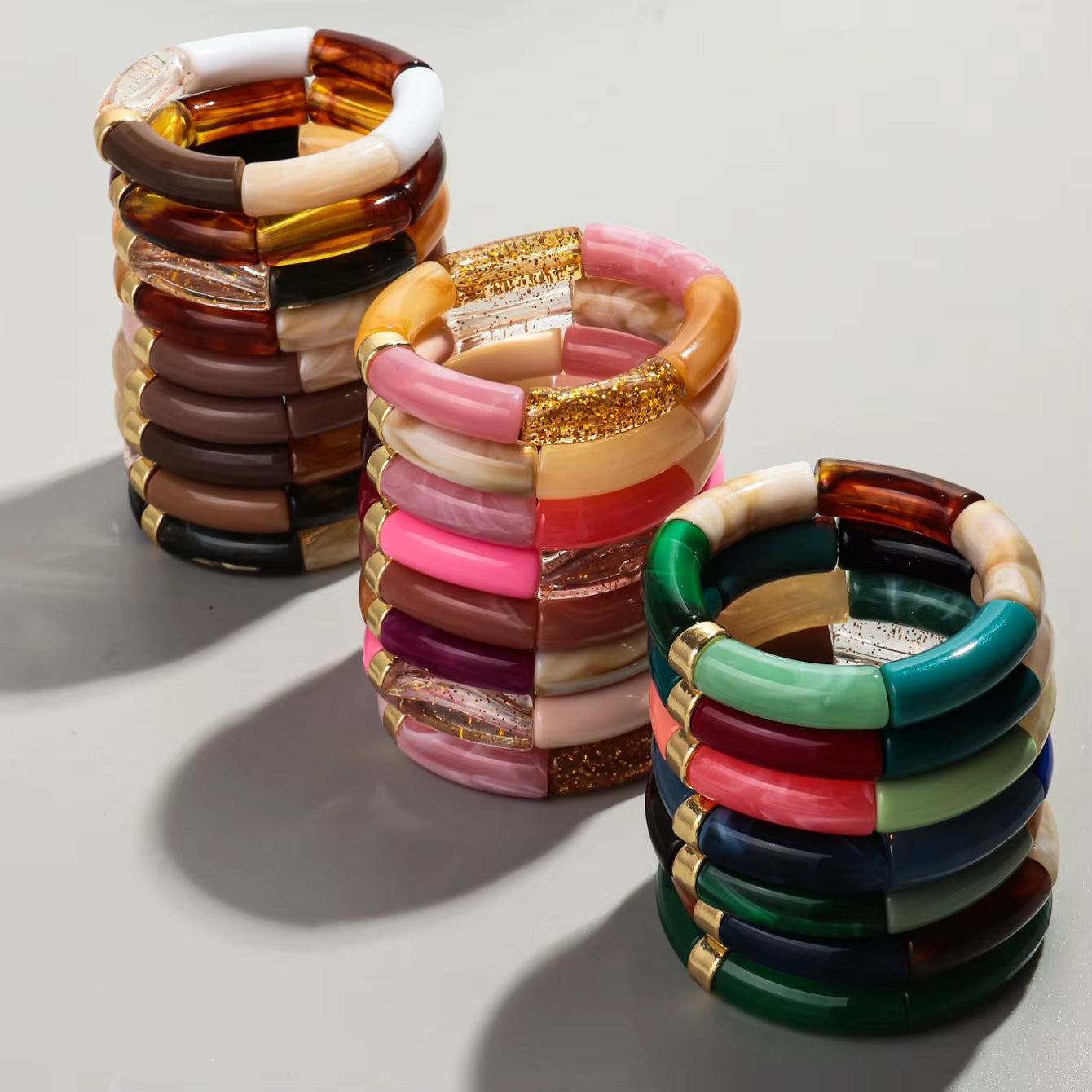Bracelets empilables en Bambou épais