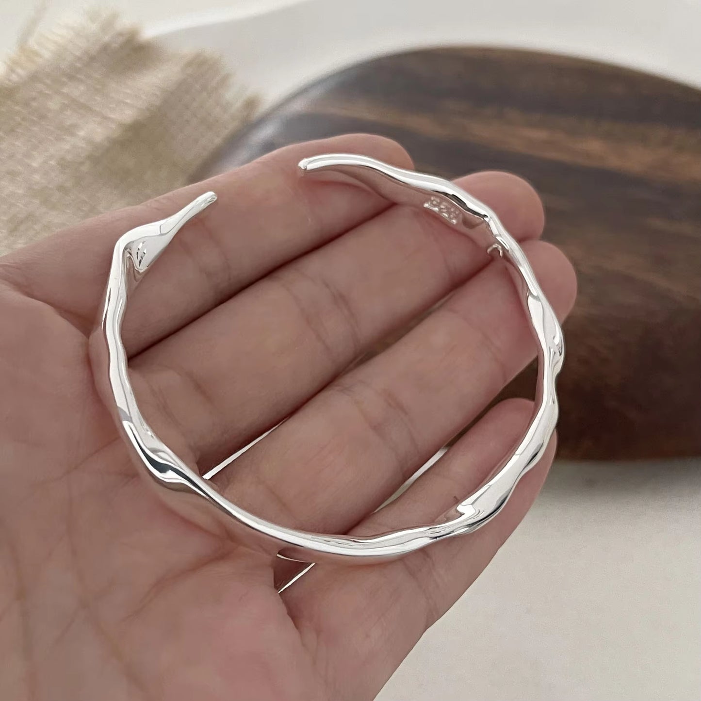 Bracelets Vintage simple en argent 925 massif
