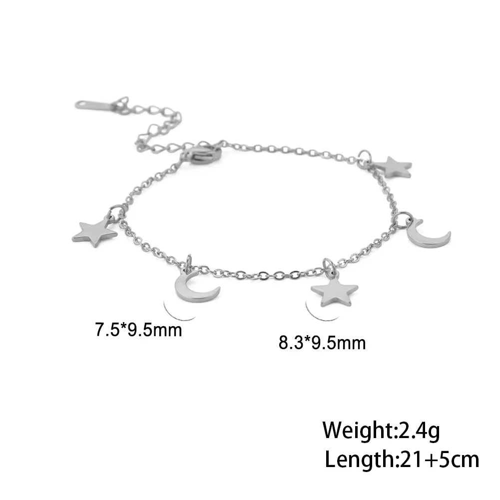 Chaines de cheville plume en acier inoxydable couleur or et argent