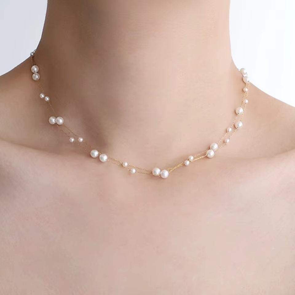 Chaine à perles ras de cou