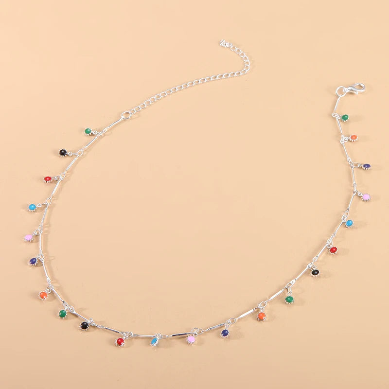 Collier à pampilles couleurs bonbon