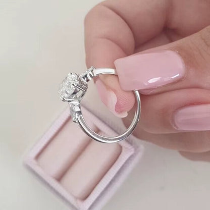 Bague Argent sterling 925 ovale zircon cubique cristaux 