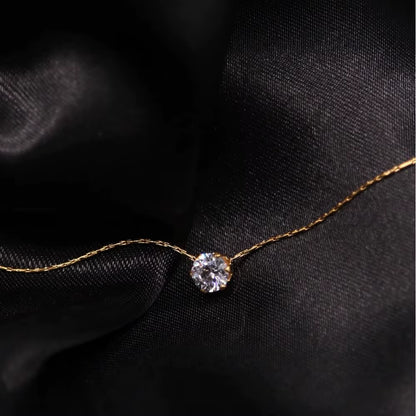 Collier maille marine avec pendentif pierre de Zircon
