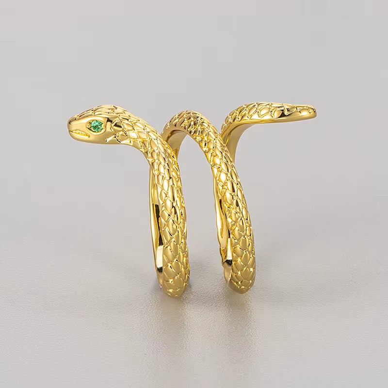 Bague serpent argent sterling 925 et doré