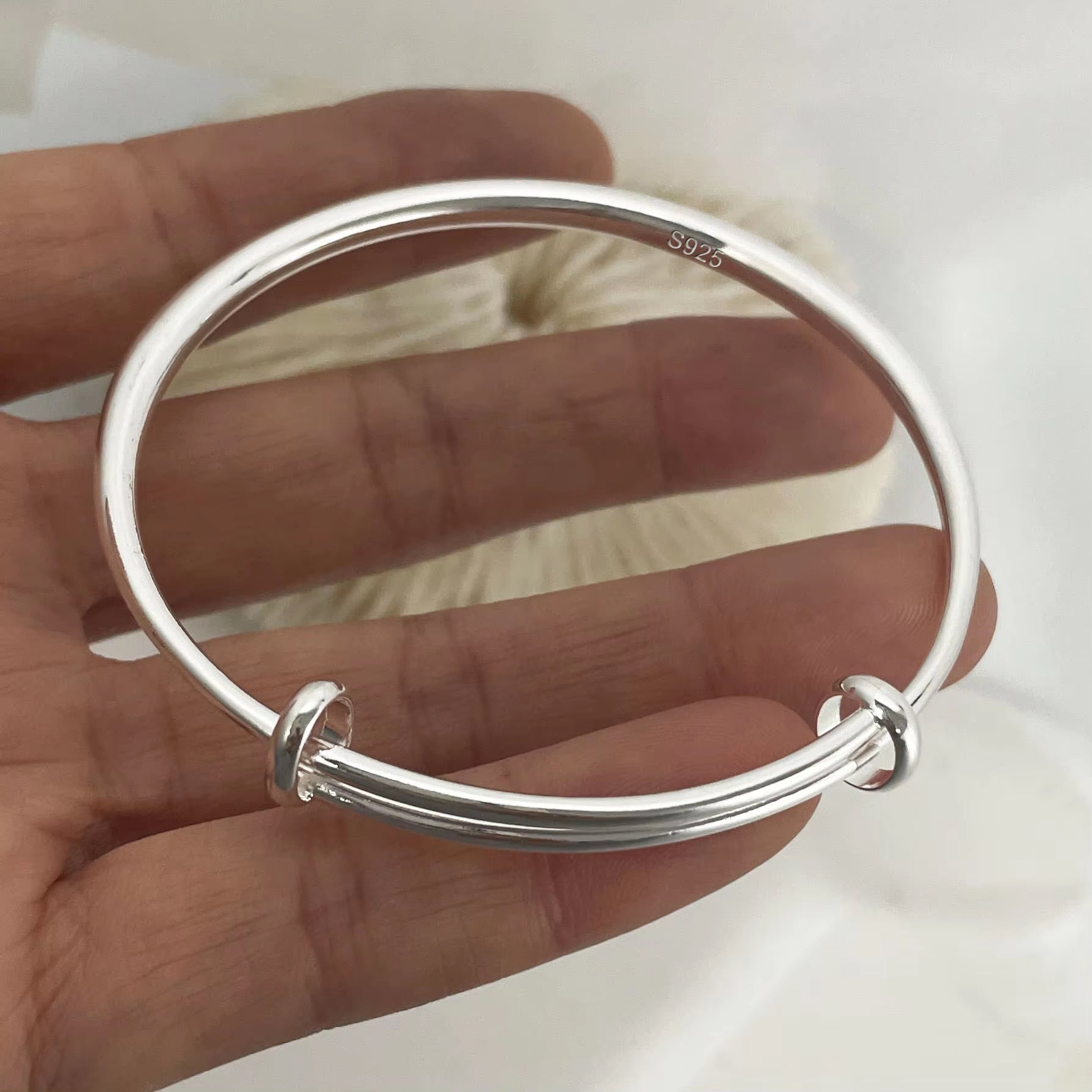 Bracelets Vintage simple en argent 925 massif