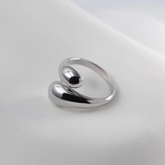 Bagues argent 925 sterling Gouttes d'eau lisses