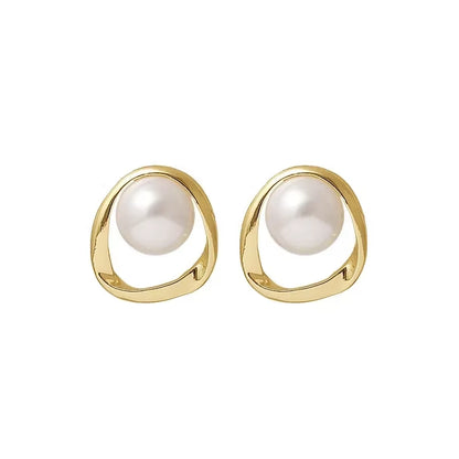 Perles d'oreilles avec cercles pendant 