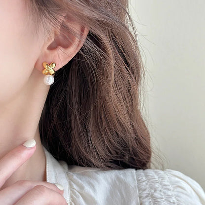 Boucles d'oreilles Perles à pointes croisées