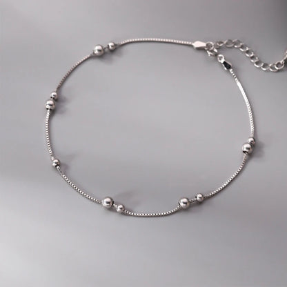 Chaine de chevilles  à perles en Argent 925 