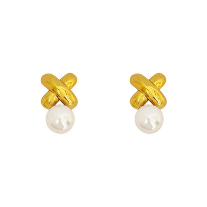 Boucles d'oreilles Perles à pointes croisées