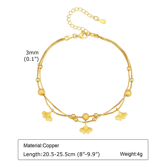 Chaine de cheville à perles dorés 