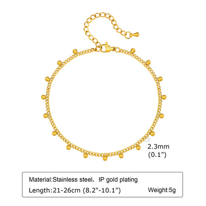 Chaine de cheville à perles dorés 