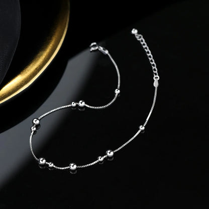 Chaine de chevilles  à perles en Argent 925 