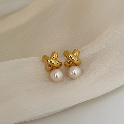 Boucles d'oreilles Perles à pointes croisées