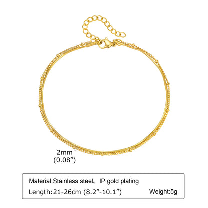 Chaine de cheville à perles dorés 