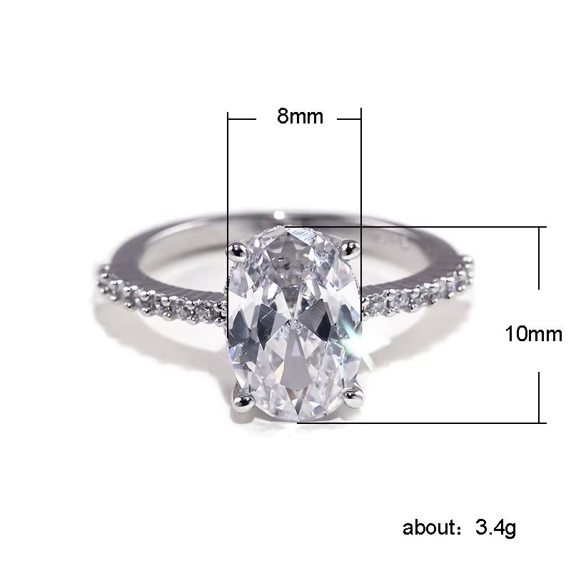 Bague pierre CZ quatre griffes