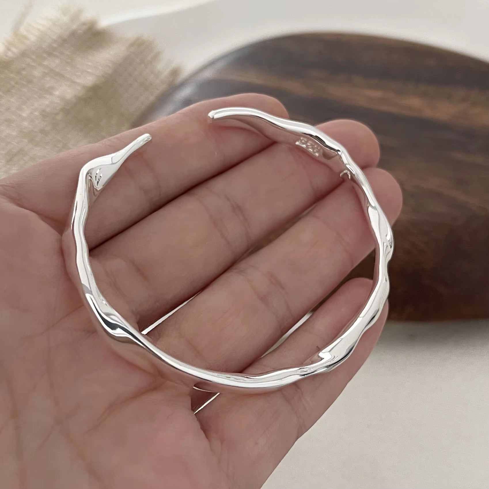 Bracelets Vintage simple en argent 925 massif