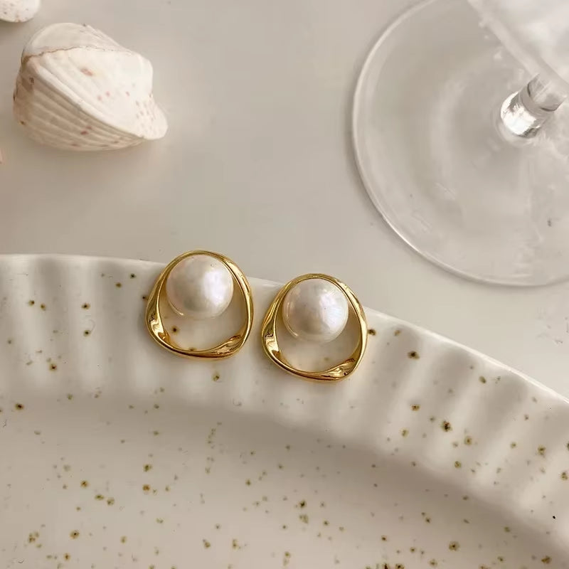 Perles d'oreilles avec cercles pendant 