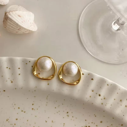 Perles d'oreilles avec cercles pendant 