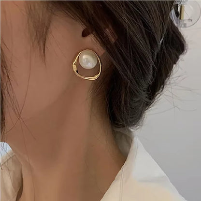 Perles d'oreilles avec cercles pendant 