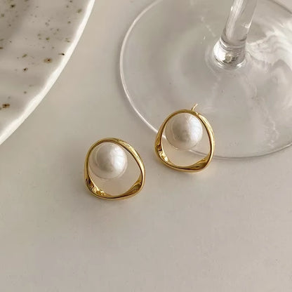 Perles d'oreilles avec cercles pendant 