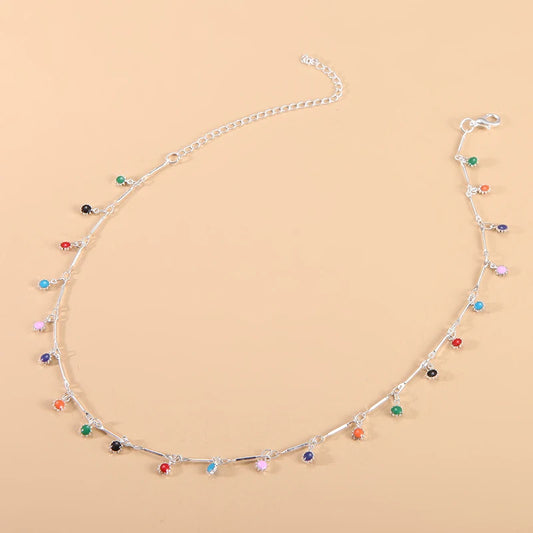 Collier à pampilles couleurs bonbon
